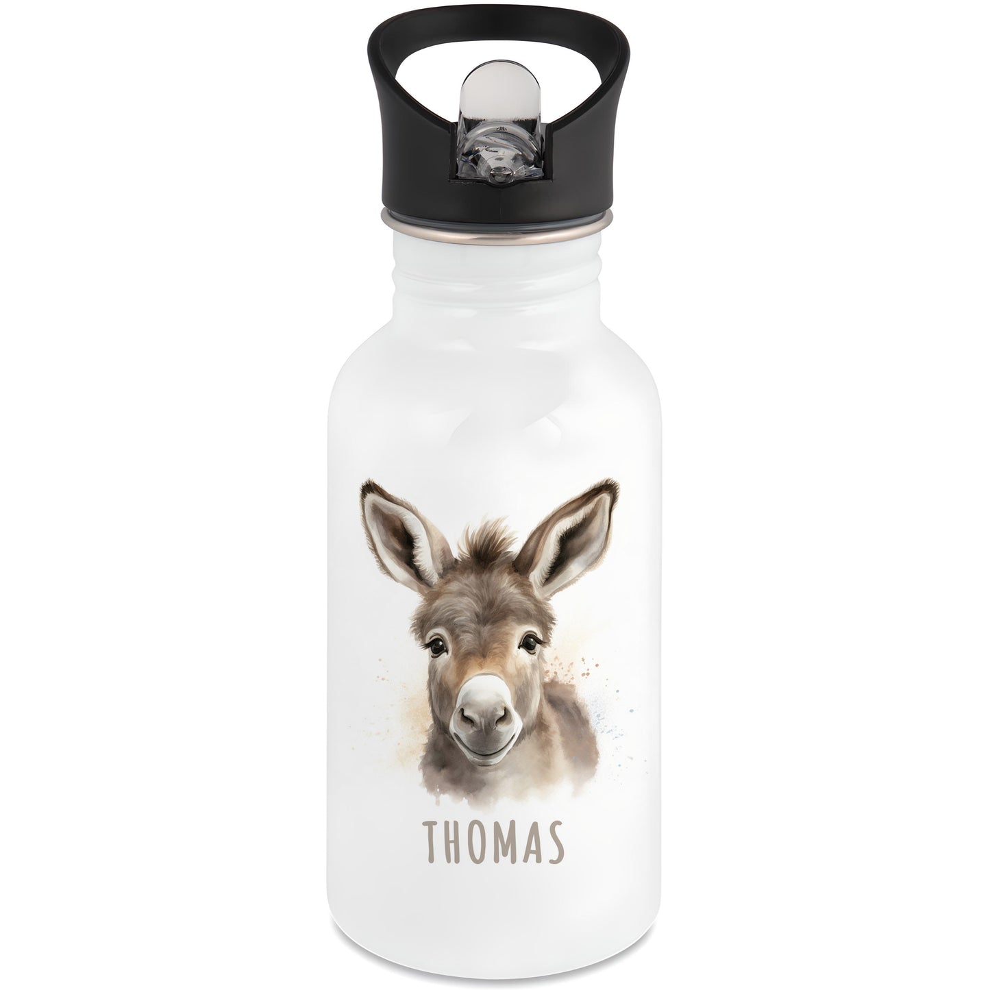 Trinkflasche Kinder Namen Esel Edelstahl