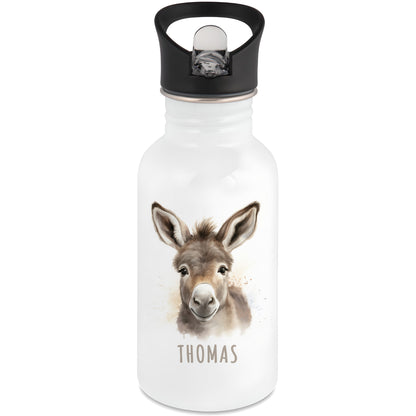Trinkflasche Kinder Namen Esel Edelstahl