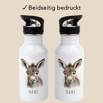 Trinkflasche Kinder Namen Esel Edelstahl