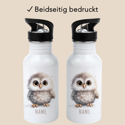Trinkflasche Kinder Namen Eule Edelstahl