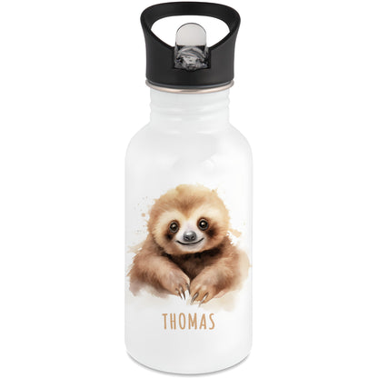 Trinkflasche Kinder Namen Faultier Edelstahl