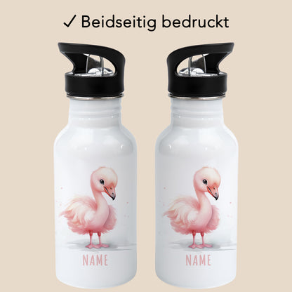 Trinkflasche Kinder Namen Flamingo Edelstahl