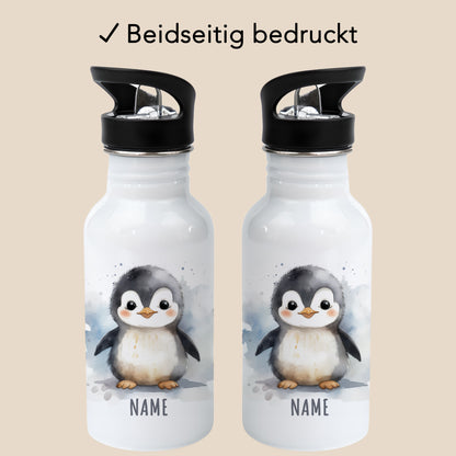 Trinkflasche Kinder Namen Pinguin Edelstahl