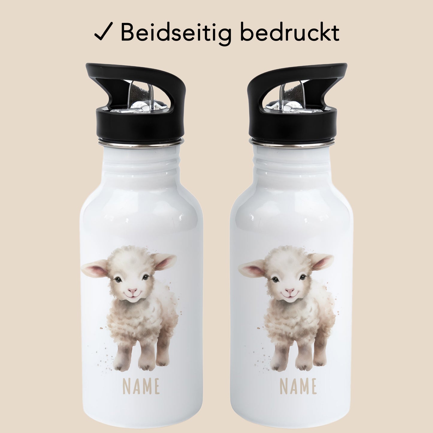 Trinkflasche Kinder Namen Schaf Edelstahl