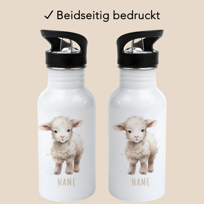 Trinkflasche Kinder Namen Schaf Edelstahl