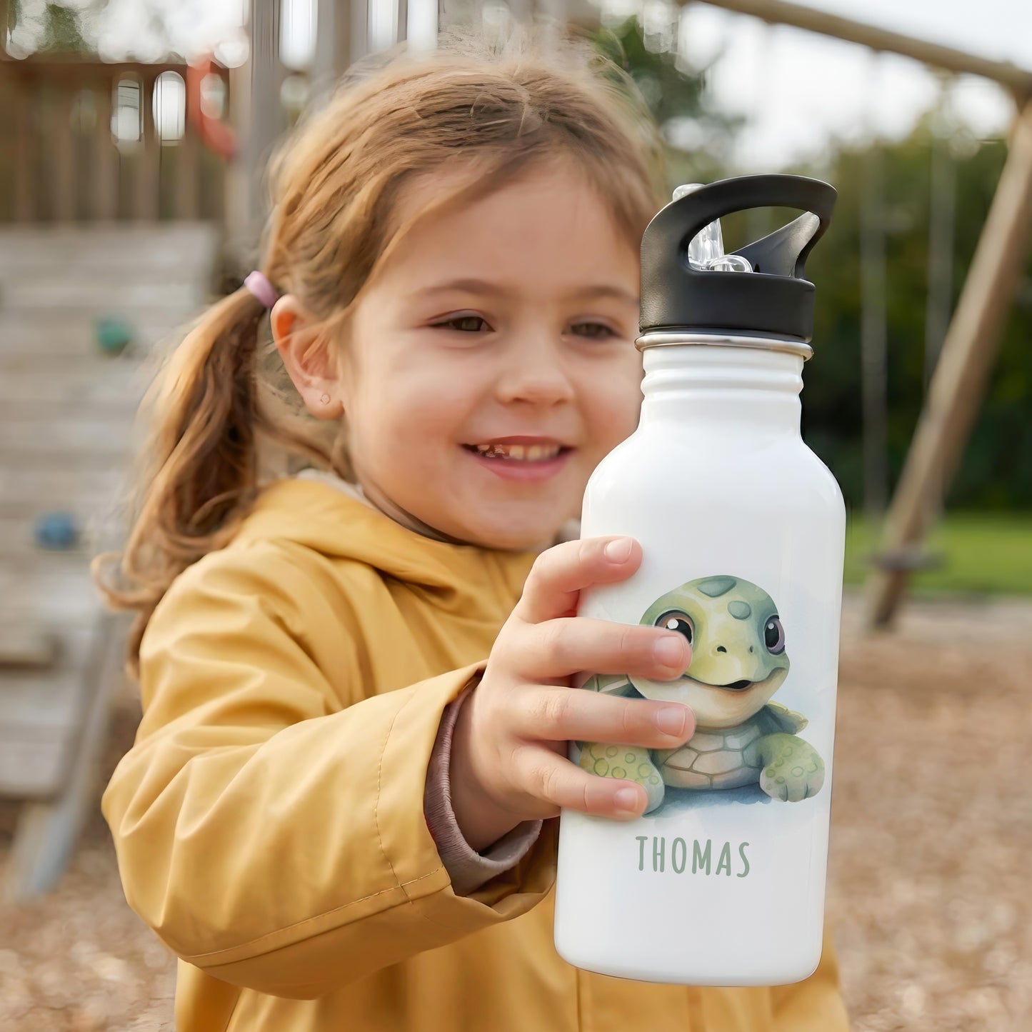 Trinkflasche Kinder Namen Schildkröte Edelstahl