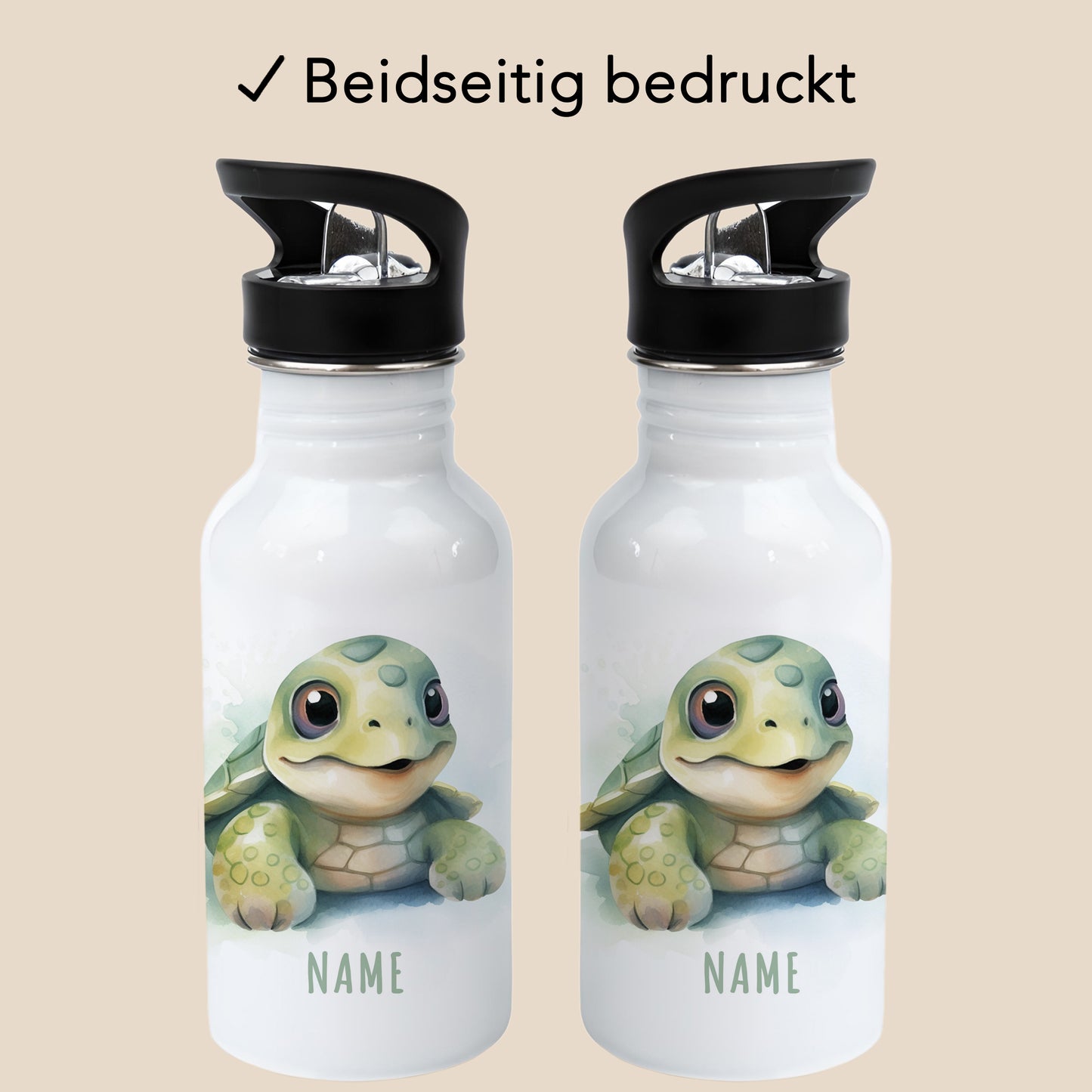 Trinkflasche Kinder Namen Schildkröte Edelstahl