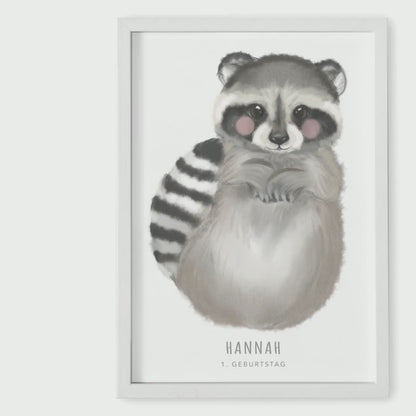 Fußabdrücke Baby Waschbär Fußabdruck Bild