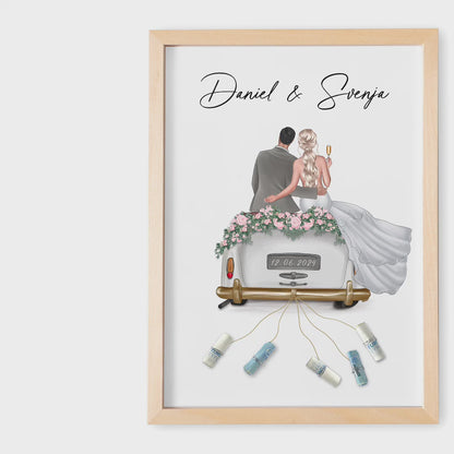 Geldgeschenk Hochzeit Braut & Bräutigam Bild