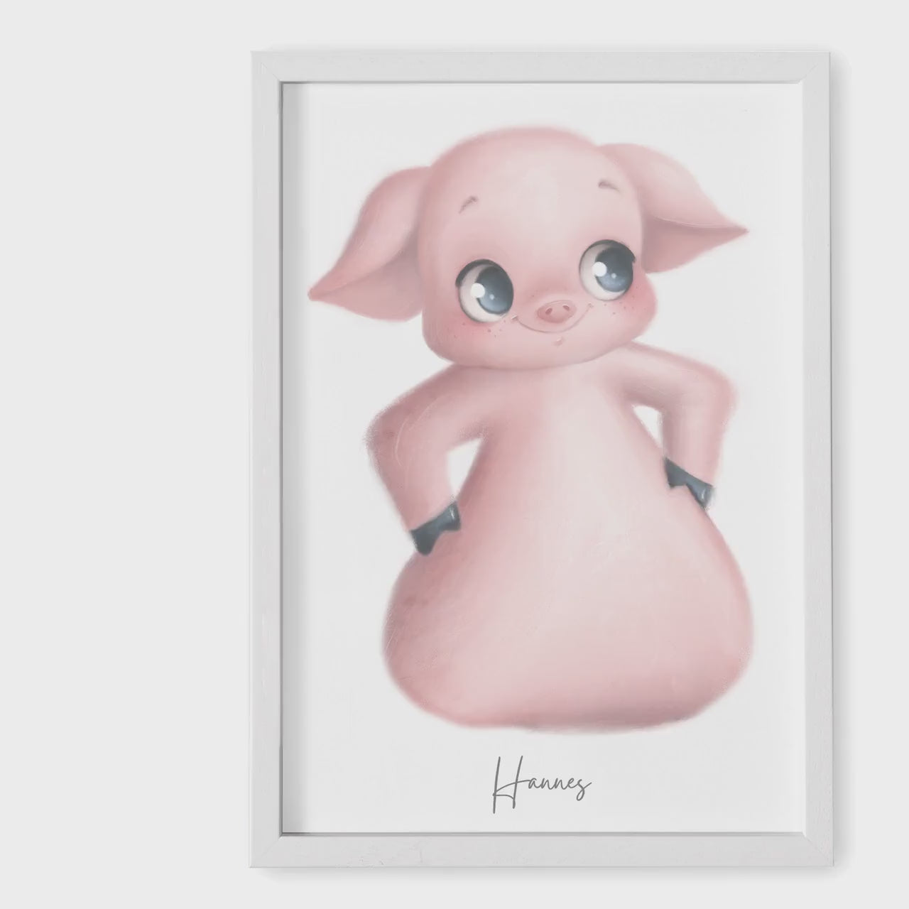 Baby Fußabdruck Bild Schwein Fußabdrücke Personalisiert Babygeschenk zur Geburt Geschenk Kleinkind Kinderzimmerdeko (Ohne Farbe)