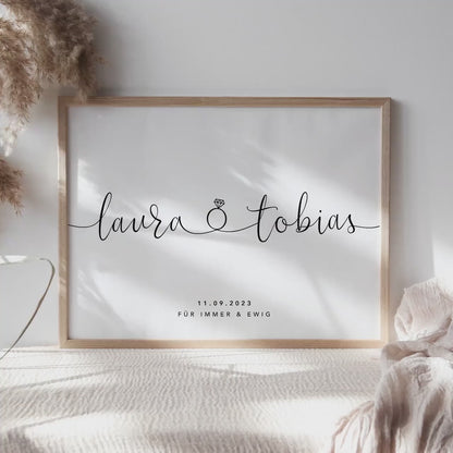 Personalisiertes Bild Zur Hochzeit Hochzeitsposter Hochzeitsgeschenk