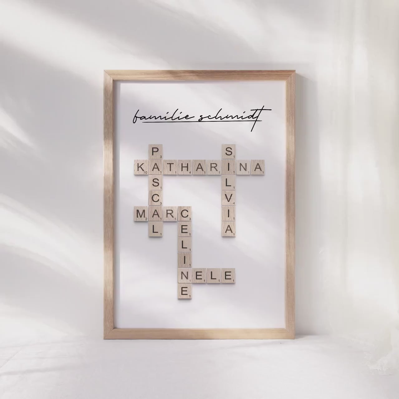 Scrabble Buchstaben Familienposter Personalisiertes Kreuzworträtsel Bild Für Die Familie
