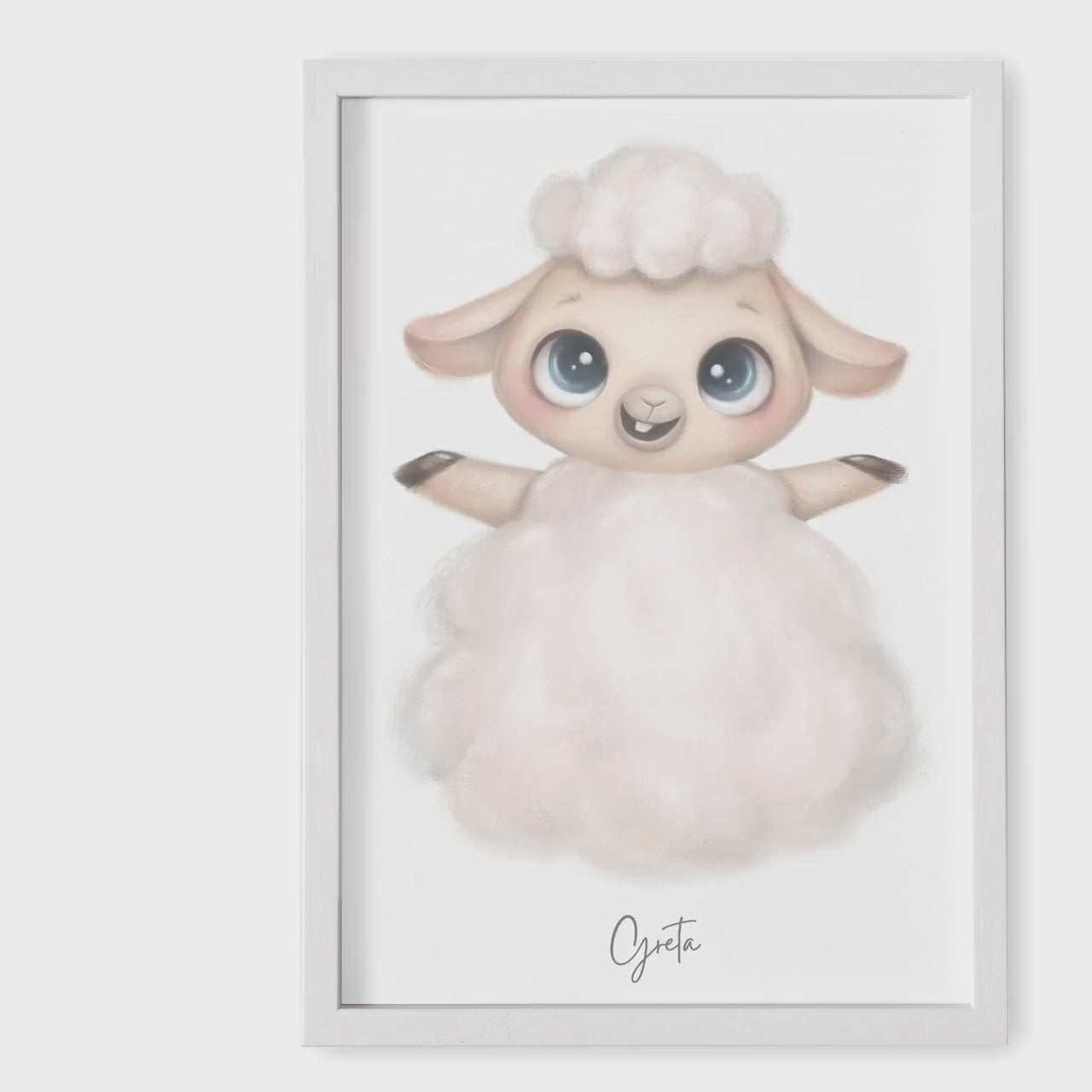 Baby Fußabdruck Bild Schaaf Fußabdrücke Personalisiert Babygeschenk zur Geburt Geschenk Kleinkind Kinderzimmerdeko (Ohne Farbe)