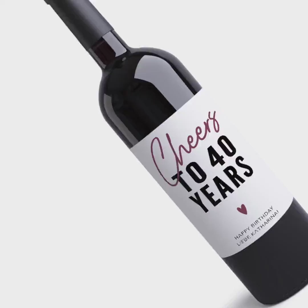 Flaschenetikett HAPPY BIRTHDAY Geschenk | Personalisiert / Wein Flaschen  Etikett | Weinlabel Happy Birthday