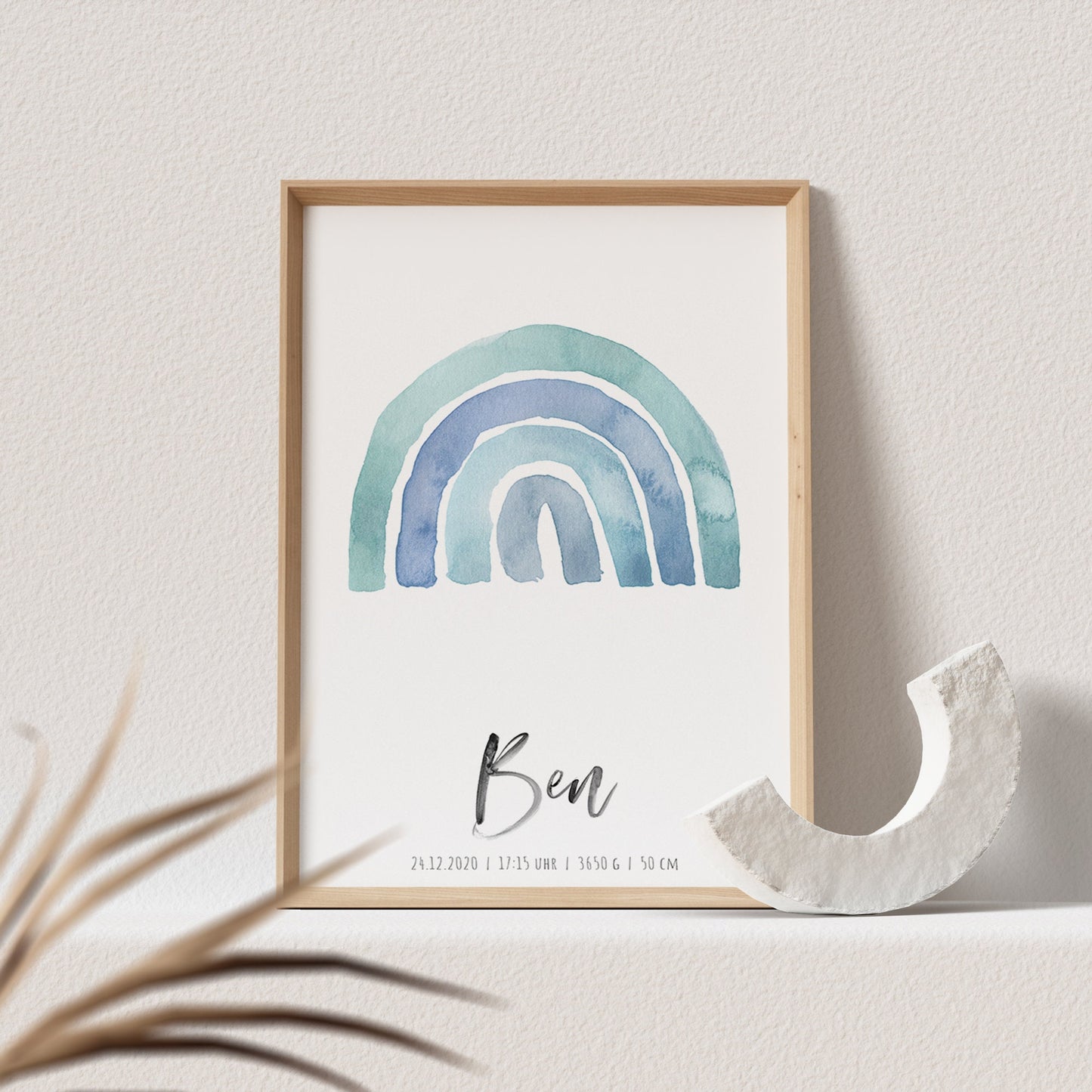 Geburtsposter Regenbogen Junge Mädchen Geburt Personalisierbar Namensgeschenk Geburtsdaten Geburtstag Baby Party Geschenk