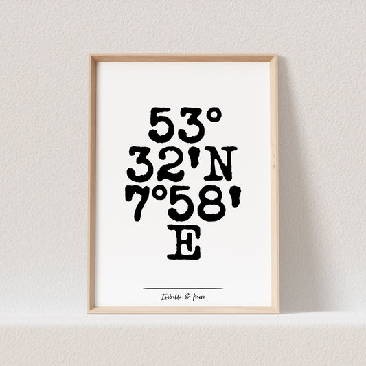 Koordinaten Poster Stadt Ort Zu Hause Heimat Kalligraphie Personalisierbar