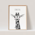 Kinderzimmer Poster Giraffe Giraffenbaby Tiere Safari Animals Babyzimmer Personalisierbarer Text