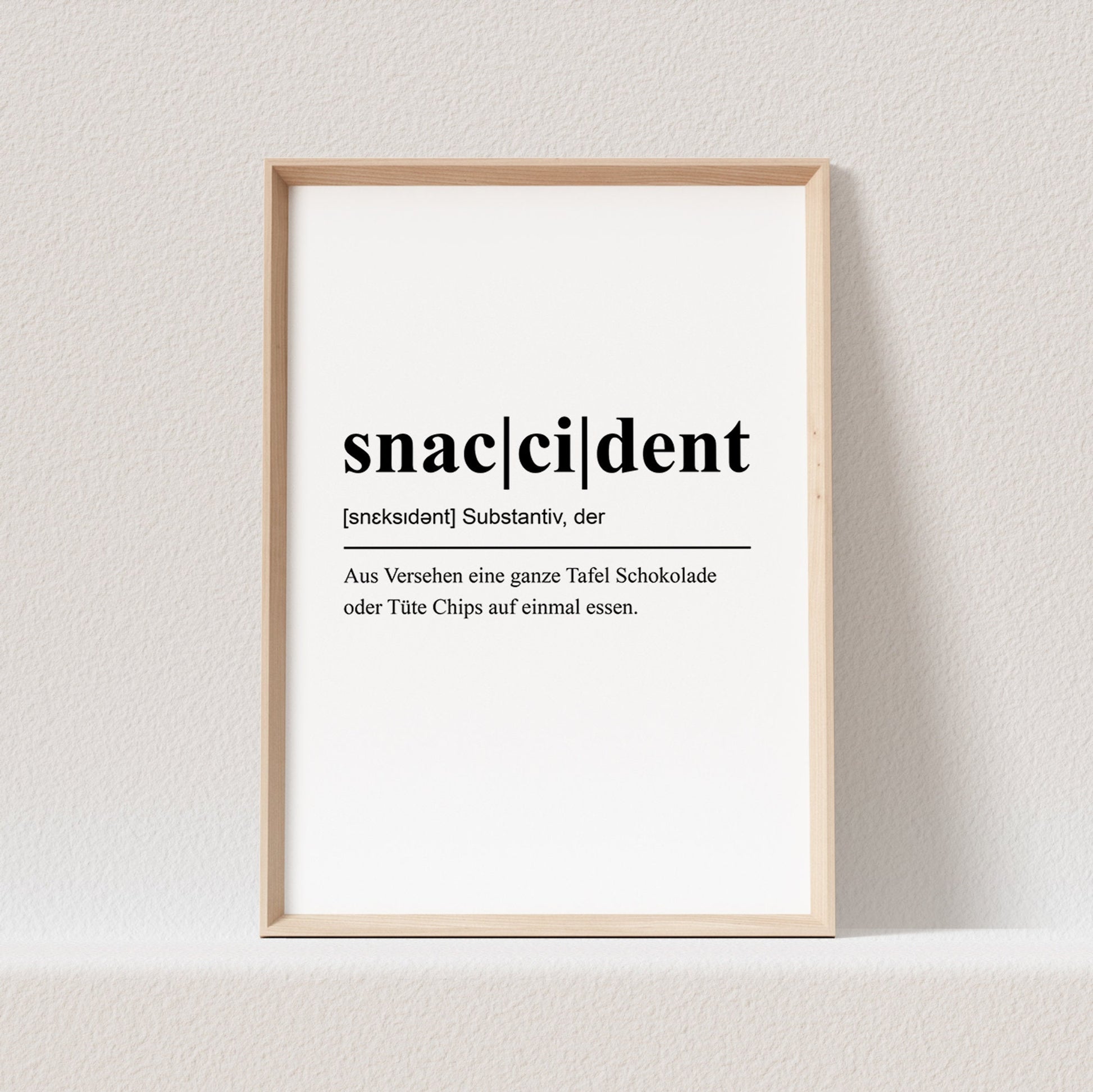 Snaccident Poster Snack Definition Küche Geschenk Küchenbild Küchenposter