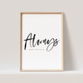 Always Poster Liebesposter Hochzeitsposter Personalisiert
