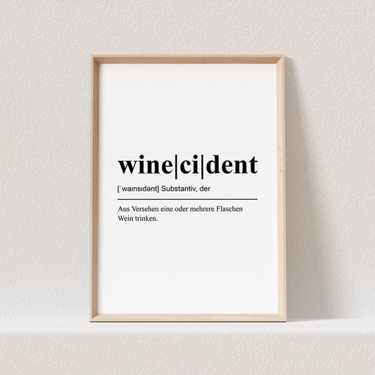 Wein Poster Küche Winecident Lustige Definition Küchenbild Küchenposter