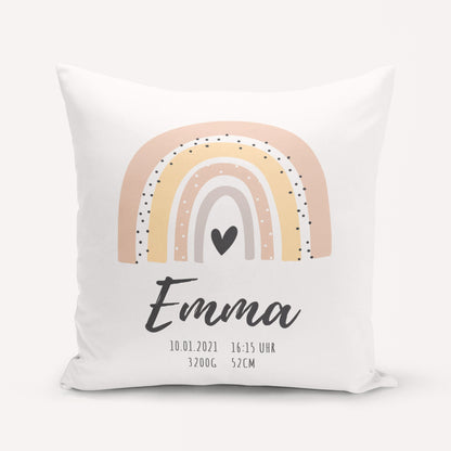 Geburtskissen Kissen Personalisiert Regenbogen Namenskissen Junge Mädchen Baby Party Geschenk