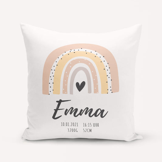 Geburtskissen Kissen Personalisiert Regenbogen Namenskissen Junge Mädchen Baby Party Geschenk