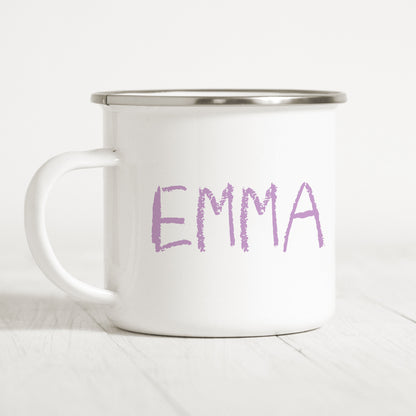 Emaille Tasse Kinder Personalisiert Buchstabe Wachsmalstift Becher