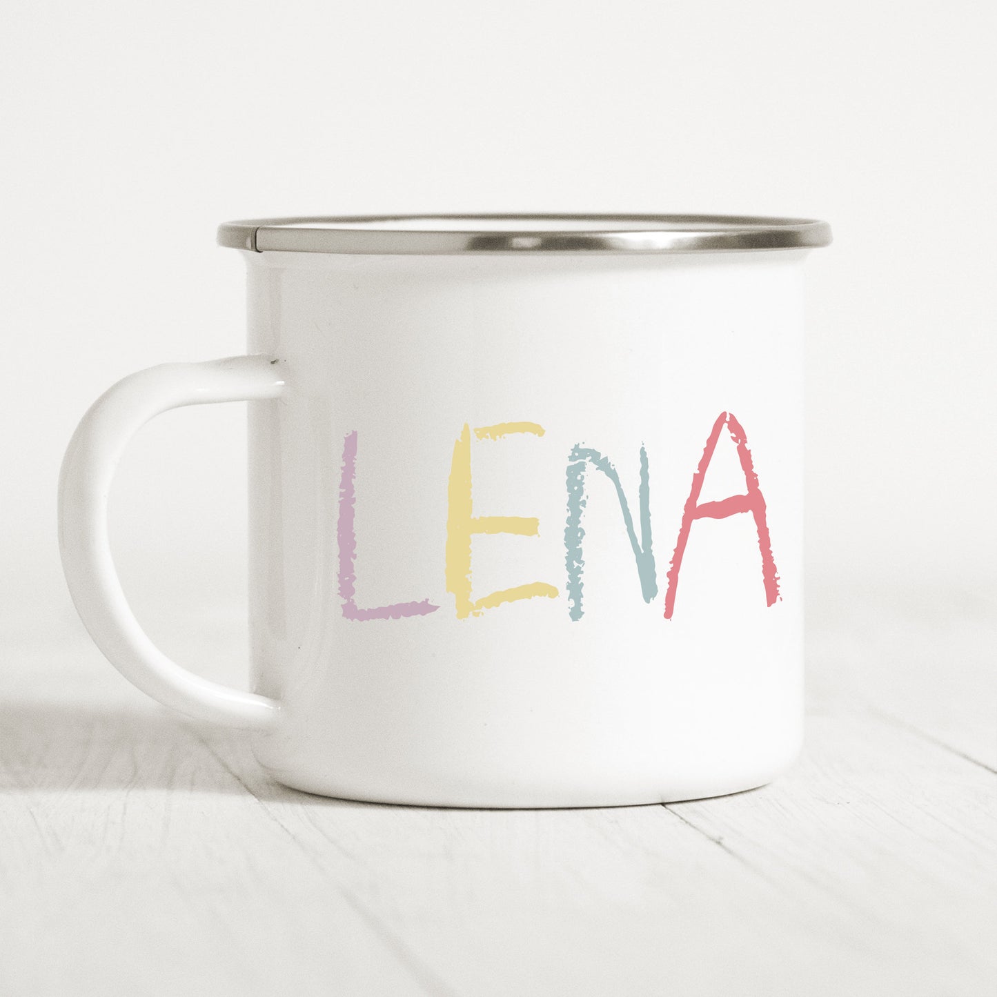 Emaille Tasse Kinder Personalisiert Buchstabe Wachsmalstift Becher