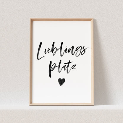 Lieblingsplatz Poster Spruch Herz Einzug Geschenk