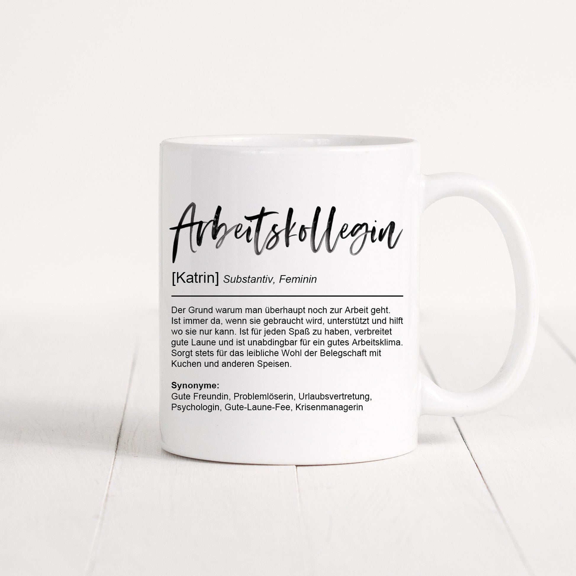 Arbeitskollegin Tasse Personalisiert Name Definition Büro Kollegin Geschenk