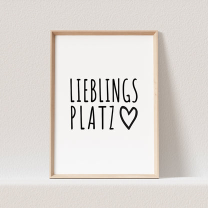 Lieblingsplatz Poster Spruch Herz Einzug Geschenk