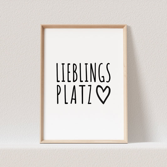 Lieblingsplatz Poster Spruch Herz Einzug Geschenk