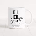 Du Ich Läuft Tasse Personalisiert mit Name + Datum Jahrestag Hochzeitstag Hochzeitsgeschenk