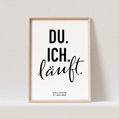 Du Ich Läuft Poster Personalisierbar Hochzeitstag Hochzeitsposter Hochzeitsgeschenk