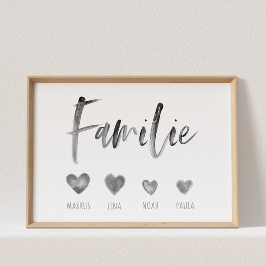 Familienposter Familie Poster Personalisiertes Geschenk Familie | Hochformat Querformat