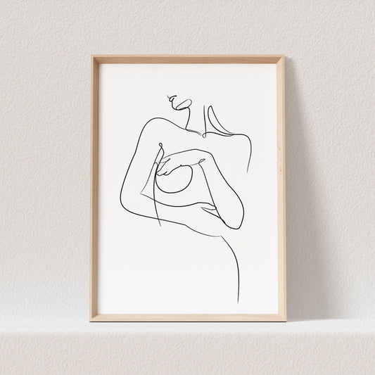 Line Art Poster Frau Erotisch Sinnlich Print Bild Wanddeko Minimalistisch