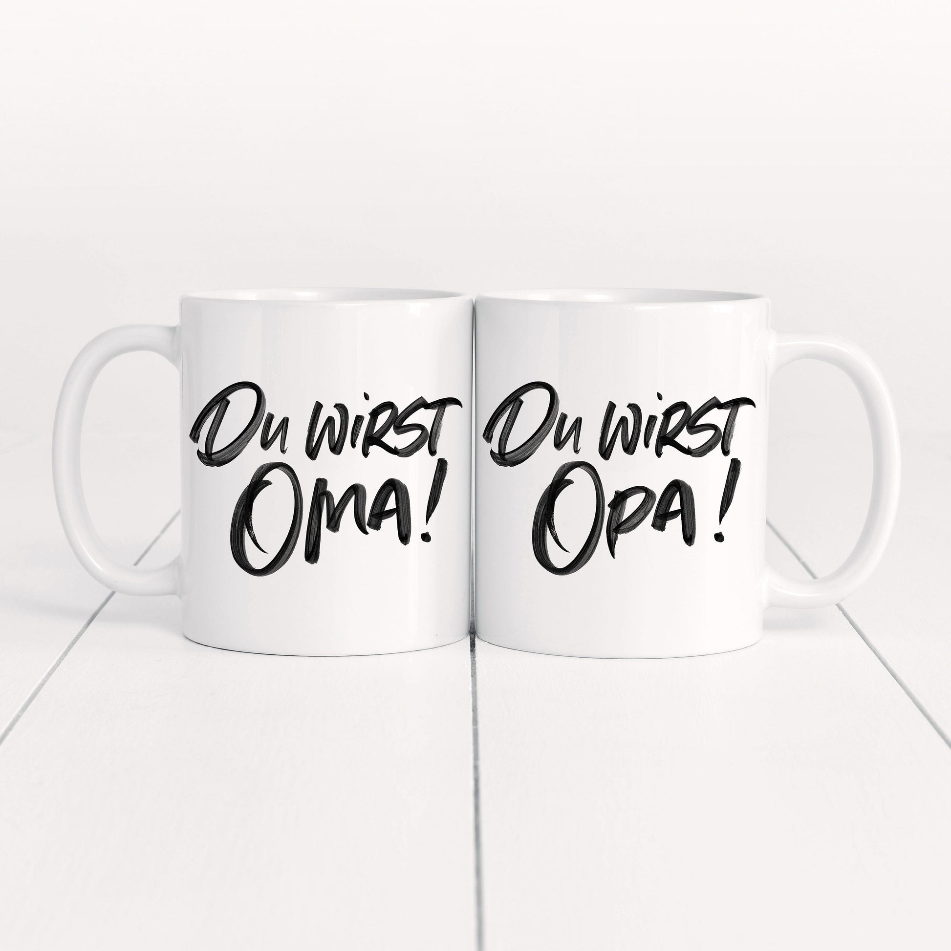 Du Wirst Oma Opa Tassenpaar Set Keramik Tasse Werdende Großeltern Schwangerschaft Verkünden Geschenk