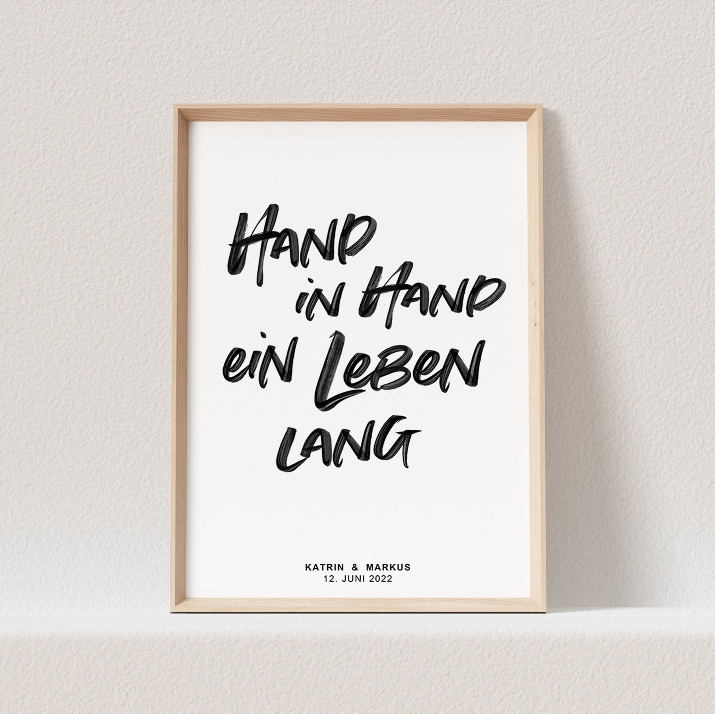 Hand In Hand Ein Leben Lang Poster Personalisierbar Hochzeitstag Hochzeitsposter Hochzeitsgeschenk