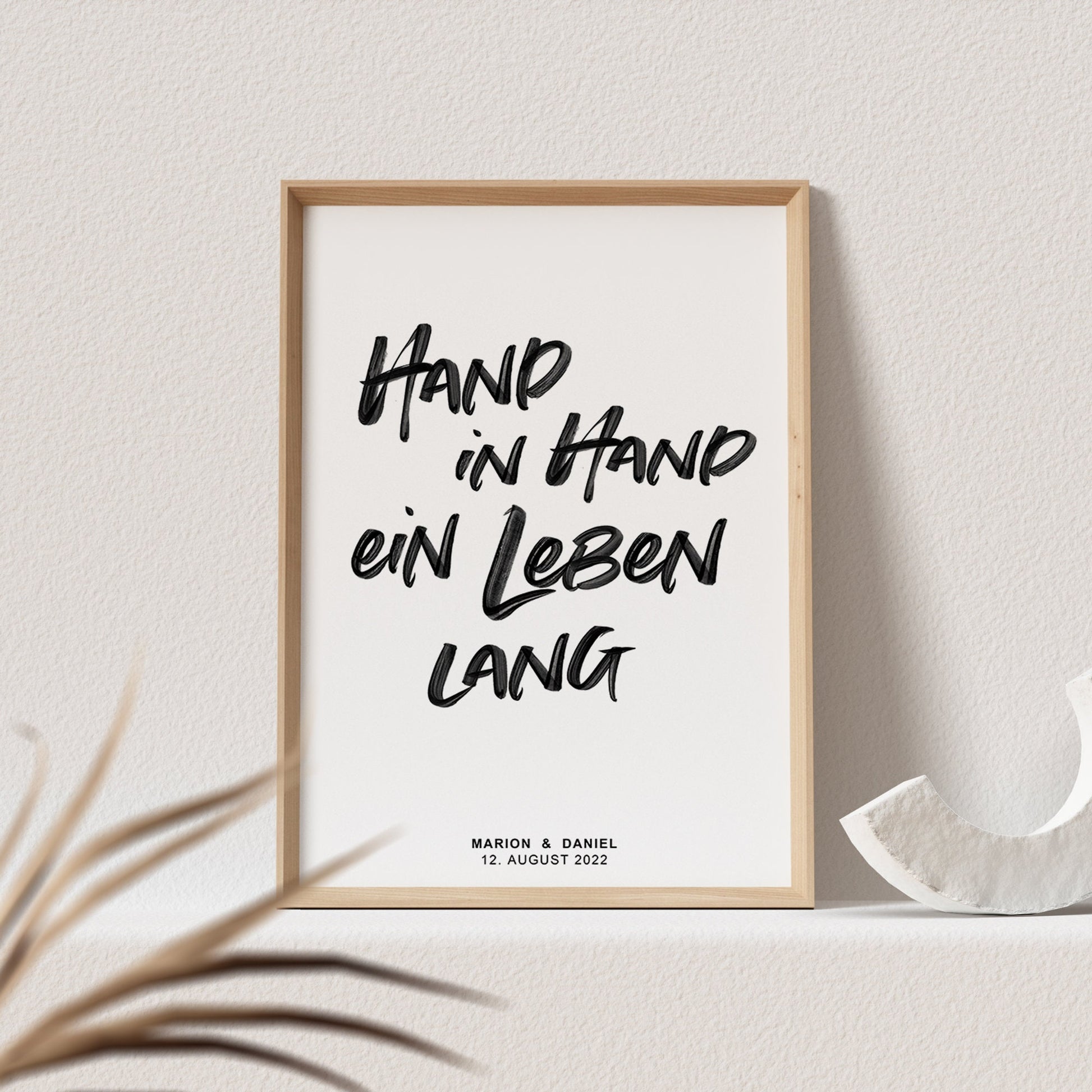 Hand In Hand Ein Leben Lang Poster Personalisierbar Hochzeitstag Hochzeitsposter Hochzeitsgeschenk