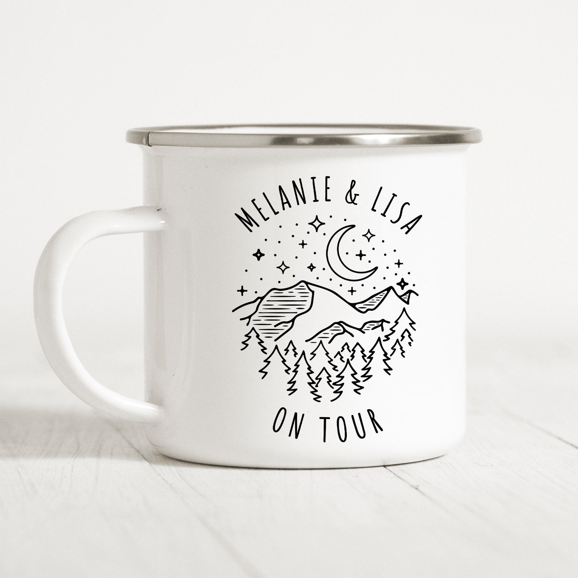 Emaille Tasse Camping Personalisiert Campingbecher Metalltasse Zelten Campen Wohnmobil Camping Geschenk