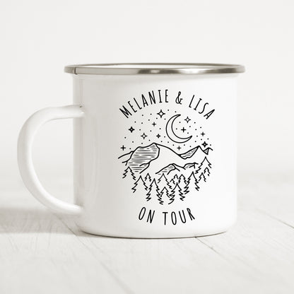 Emaille Tasse Camping Personalisiert Campingbecher Metalltasse Zelten Campen Wohnmobil Camping Geschenk