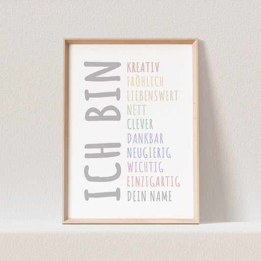 Affirmationsposter Kinder Affirmation Poster Personalisiert Positives Denken Kinderzimmer Bild