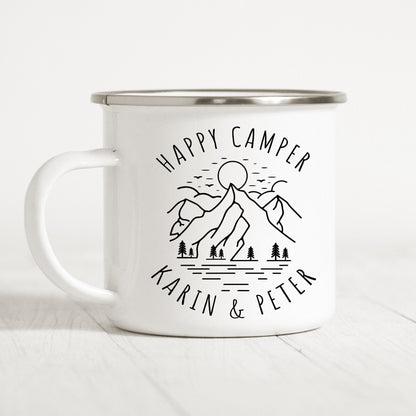 geschenk zelten Emaille Tasse Camping Personalisiert Campingbecher Metalltasse Zelten Campen Wohnmobil Camping Geschenk – DEL MÀ