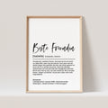 Beste Freundin Definition Poster Personalisiert Bild Freundschaft Danke Geschenk Freundin