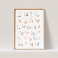 ABC Poster Tieralphabet Alphabet Tiere Print Bild Kinderzimmer Lernposter Geburtstagsgeschenk