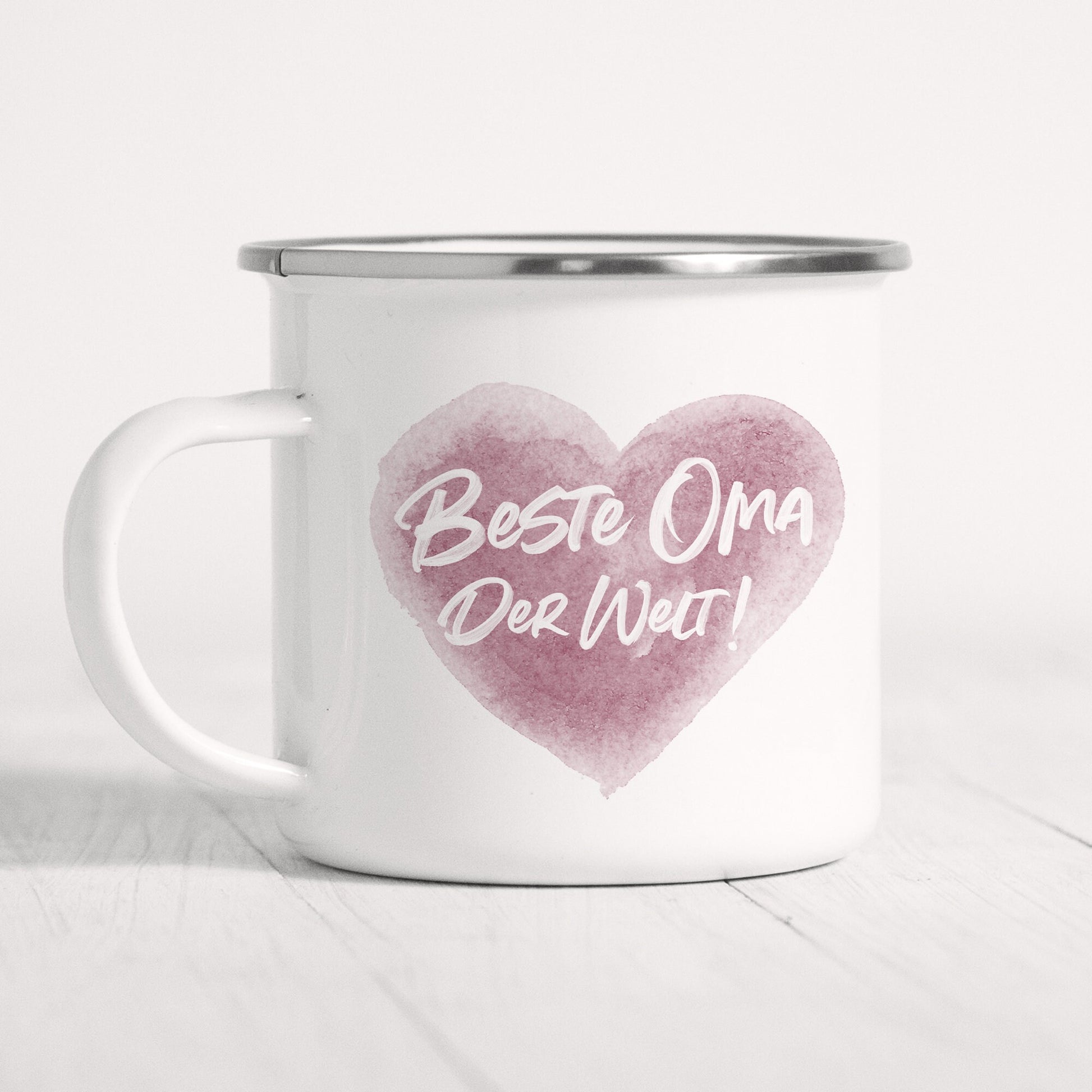 Beste Oma Der Welt Tasse Emaille Herz Geschenk Großmutter