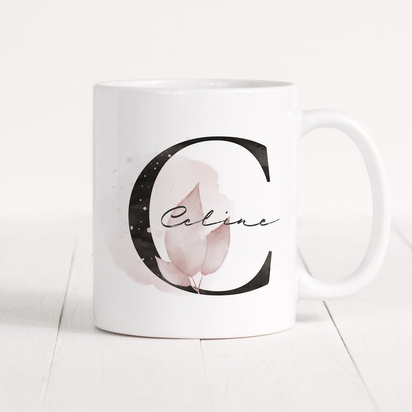 Tasse Personalisiert Namenstasse Buchstabentasse Buchstabe Name Blumen Floral Namensgeschenk