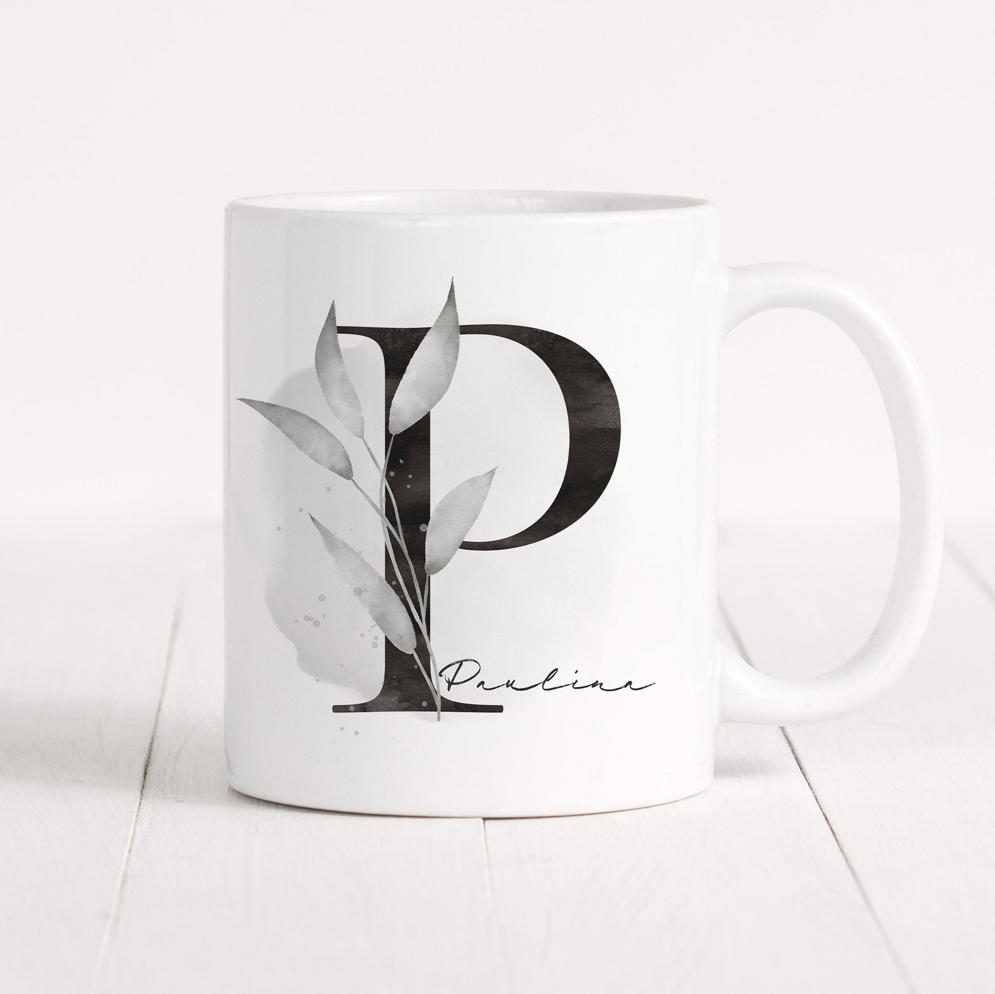 Tasse Personalisiert Namenstasse Buchstabentasse Buchstabe Name Blumen Floral Namensgeschenk