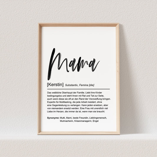 Mama Definition Poster Personalisiert Mutter Namen Mama Geschenk Muttertagsgeschenk