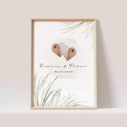 Geldgeschenk Hochzeit Poster Auto Just Married Personalisierbar Hochzeitsposter Hochzeitsgeschenk